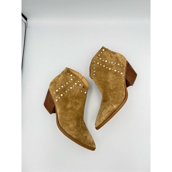 Marc Fisher Deni Studded Suede Ankle Boots Size 8 Western fall Boho - Picture 1 of 7
